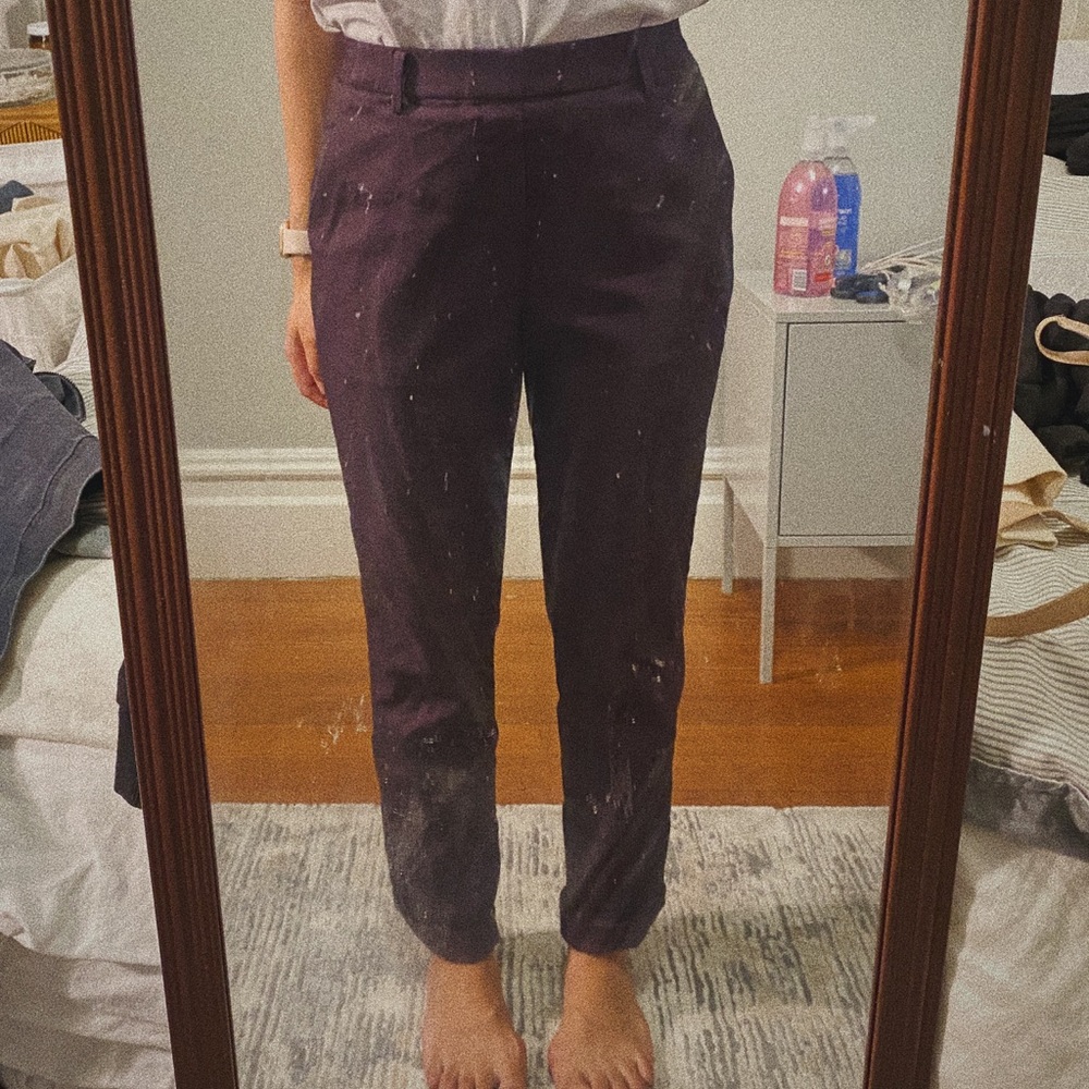 Uniqlo Purple Chino Trousers with Elastic Waist